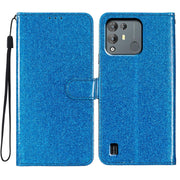 For Blackview A55 Pro Glitter Powder Flip Leather Phone Case(Blue)