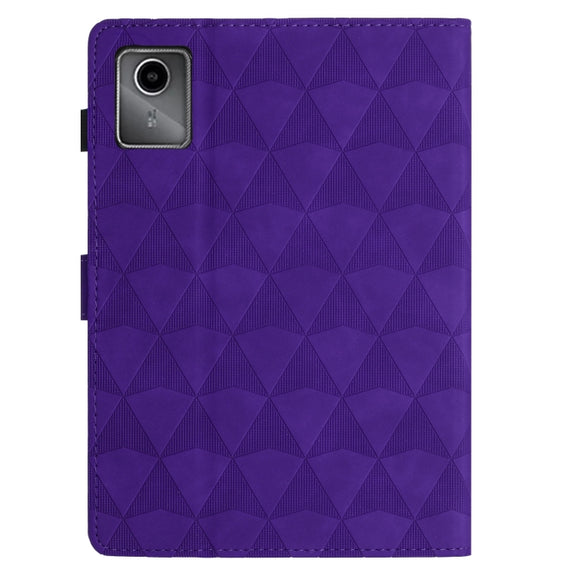 For Lenovo Tab M11/Xiaoxin Pad 11 2024 Diamond Texture Embossed Leather Smart Tablet Case(Purple)