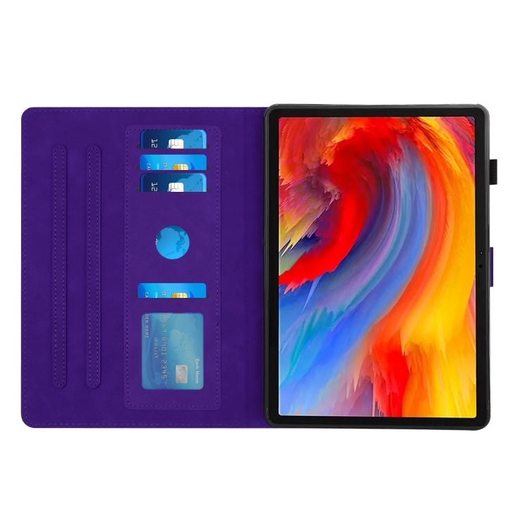 For Lenovo Tab M11/Xiaoxin Pad 11 2024 Diamond Texture Embossed Leather Smart Tablet Case(Purple)