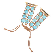 For Apple Watch Ultra 2 49mm Hexagonal Stones Drawstring Chain Watch Band(Blue)