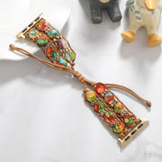 For Apple Watch SE 40mm Hexagonal Stones Drawstring Chain Watch Band(Colorful)