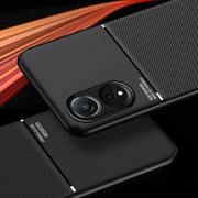 For OPPO A78 4G Classic Tilt Strip Grain Magnetic Shockproof PC + TPU Phone Case(Black)