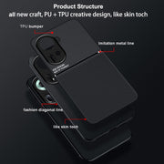 For OPPO Reno11 5G Global Classic Tilt Strip Grain Magnetic PC Hybrid TPU Phone Case(Blue)