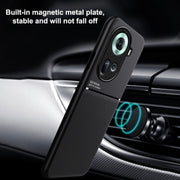 For OPPO Reno11 5G Global Classic Tilt Strip Grain Magnetic PC Hybrid TPU Phone Case(Blue)