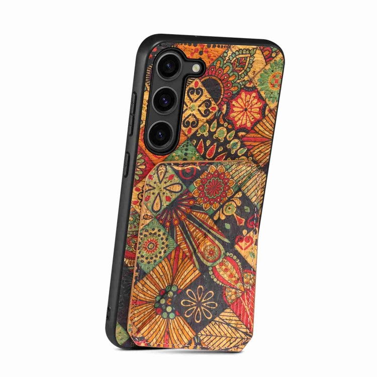 For Samsung Galaxy S22+ 5G Dual Card Slot Holder Phone Case(Autumn Yellow)