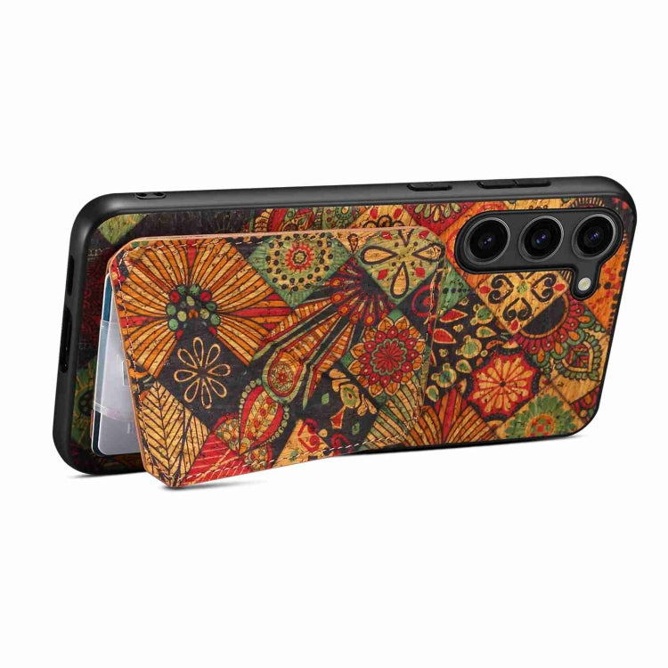 For Samsung Galaxy S22+ 5G Dual Card Slot Holder Phone Case(Autumn Yellow)