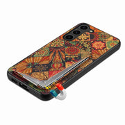 For Samsung Galaxy S22+ 5G Dual Card Slot Holder Phone Case(Autumn Yellow)