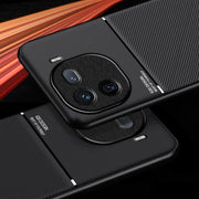 For vivo iQOO 12 Classic Tilt Strip Grain Magnetic Shockproof PC + TPU Phone Case(Black)