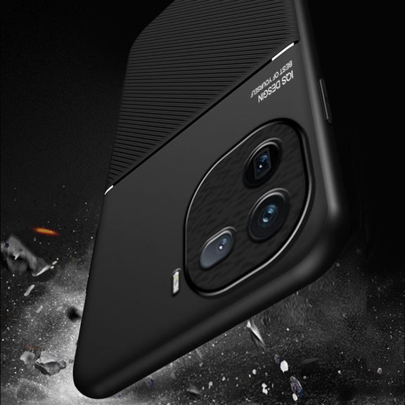 For vivo iQOO 12 Classic Tilt Strip Grain Magnetic Shockproof PC + TPU Phone Case(Black)