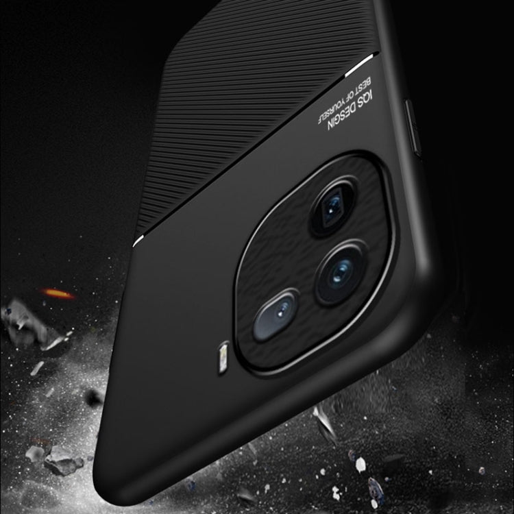 For vivo iQOO 12 Classic Tilt Strip Grain Magnetic Shockproof PC + TPU Phone Case(Black)