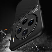 For vivo X100 Classic Tilt Strip Grain Magnetic Shockproof PC + TPU Phone Case(Blue)