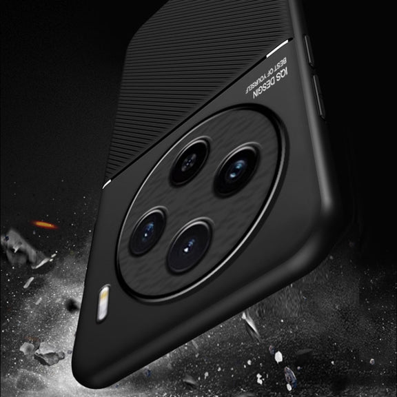 For vivo X100 Classic Tilt Strip Grain Magnetic Shockproof PC + TPU Phone Case(Red)
