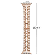 For Apple Watch 42mm Butterfly Buckle 5-Beads Metal Watch Band(Silver White)