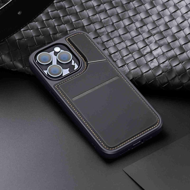 For iPhone 15 Pro DUX DUCIS Rafi II Series MagSafe Magnetic Holder RFID Phone Case(Black)