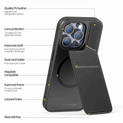 For iPhone 15 Pro DUX DUCIS Rafi II Series MagSafe Magnetic Holder RFID Phone Case(Black)