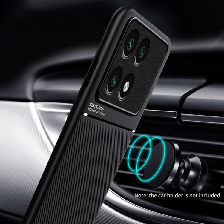 For Xiaomi Redmi K70 Classic Tilt Strip Grain Magnetic Shockproof PC + TPU Phone Case(Red)