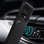 For Xiaomi Redmi K70 Classic Tilt Strip Grain Magnetic Shockproof PC + TPU Phone Case(Black)