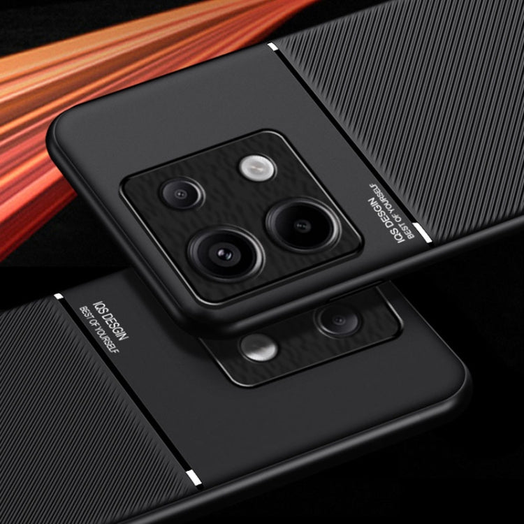 For Xiaomi Redmi Note 13 Pro 5G Classic Tilt Strip Grain Magnetic Shockproof PC + TPU Phone Case(Red)