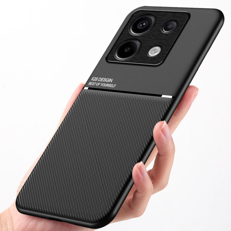 For Xiaomi Redmi Note 13 Pro 5G Classic Tilt Strip Grain Magnetic Shockproof PC + TPU Phone Case(Red)