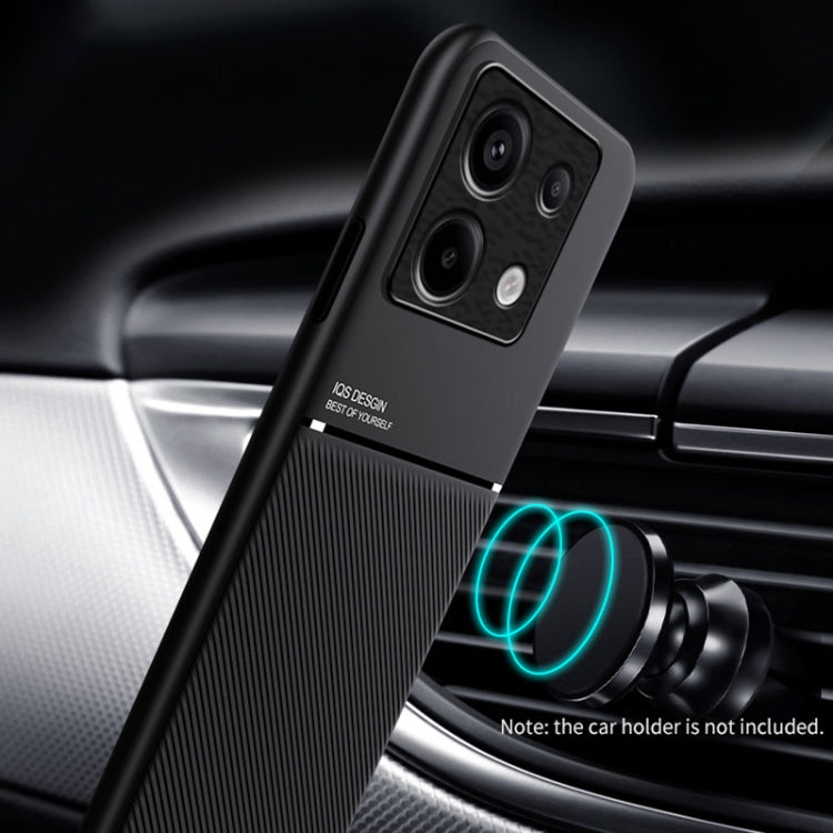 For Xiaomi Redmi Note 13 Pro 5G Classic Tilt Strip Grain Magnetic Shockproof PC + TPU Phone Case(Red)