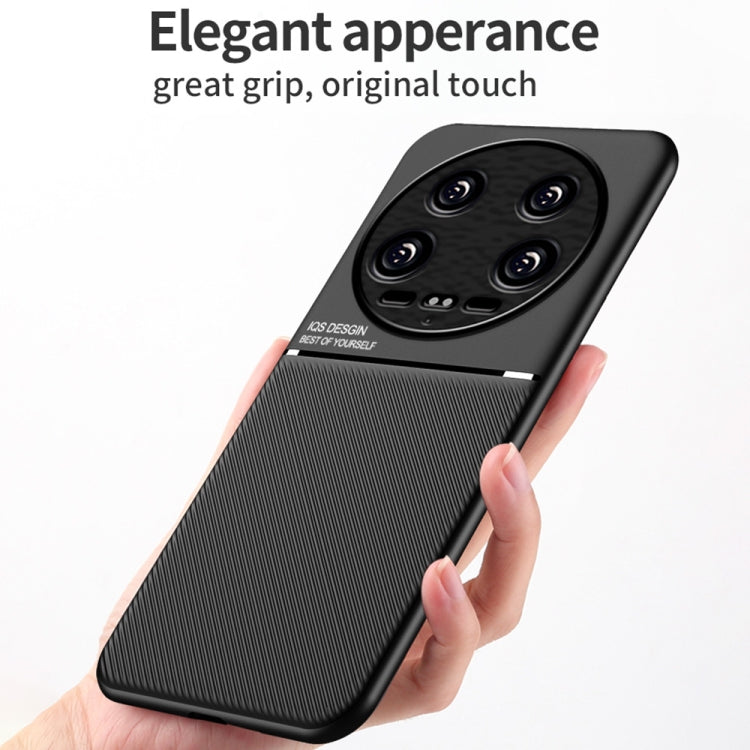 For Xiaomi 14 Ultra Classic Tilt Strip Grain Magnetic Shockproof PC + TPU Phone Case(Blue)