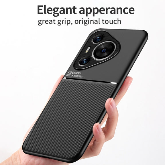 For Huawei Pura 70 Pro Classic Tilt Strip Grain Magnetic PC Hybrid TPU Phone Case(Red)