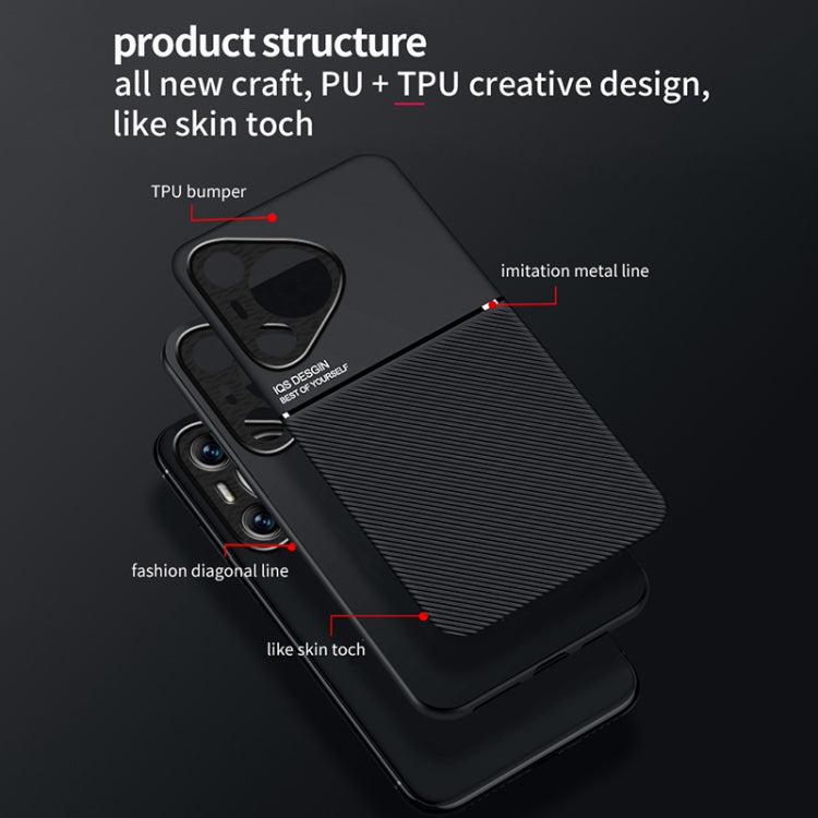 For Huawei Pura 70 Pro Classic Tilt Strip Grain Magnetic PC Hybrid TPU Phone Case(Red)