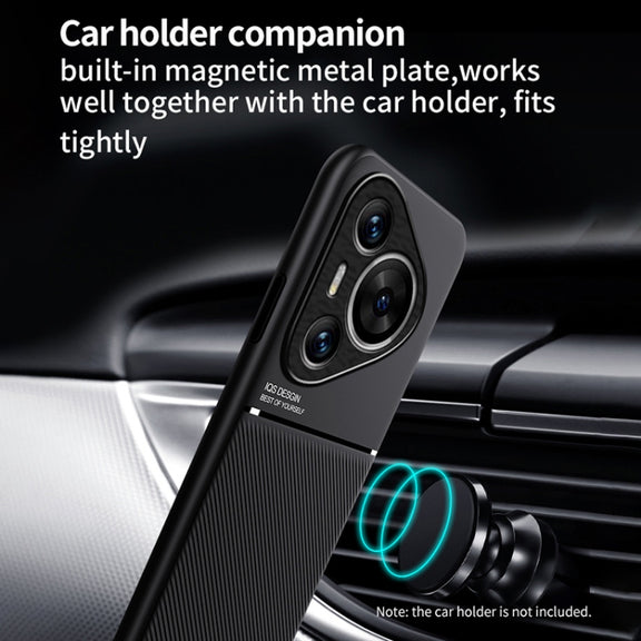 For Huawei Pura 70 Pro Classic Tilt Strip Grain Magnetic PC Hybrid TPU Phone Case(Red)