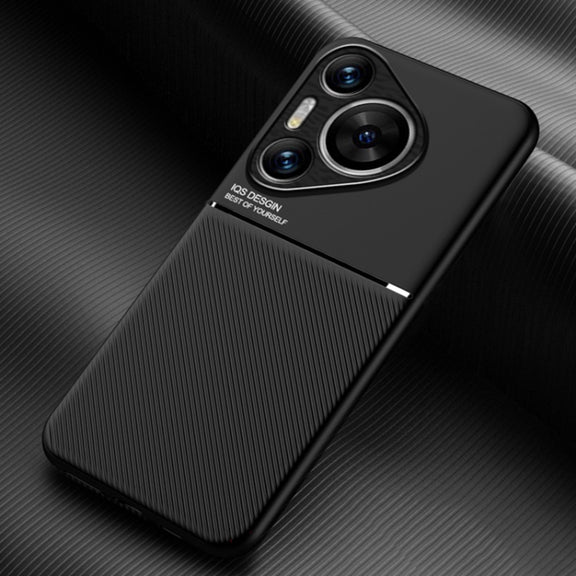 For Huawei Pura 70 Pro Classic Tilt Strip Grain Magnetic PC Hybrid TPU Phone Case(Black)