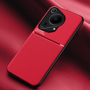 For Huawei Pura 70 Ultra Classic Tilt Strip Grain Magnetic PC Hybrid TPU Phone Case(Red)