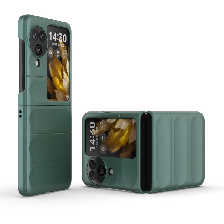 For OPPO Find N3 Flip Magic Shield Fold PC Shockproof Phone Case(Dark Green)