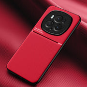 For Honor Magic6 Pro Classic Tilt Strip Grain Magnetic PC Hybrid TPU Phone Case(Red)