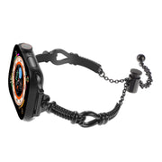 For Apple Watch Series 2 38mm Twist Metal Bracelet Chain Watch Band(Black)