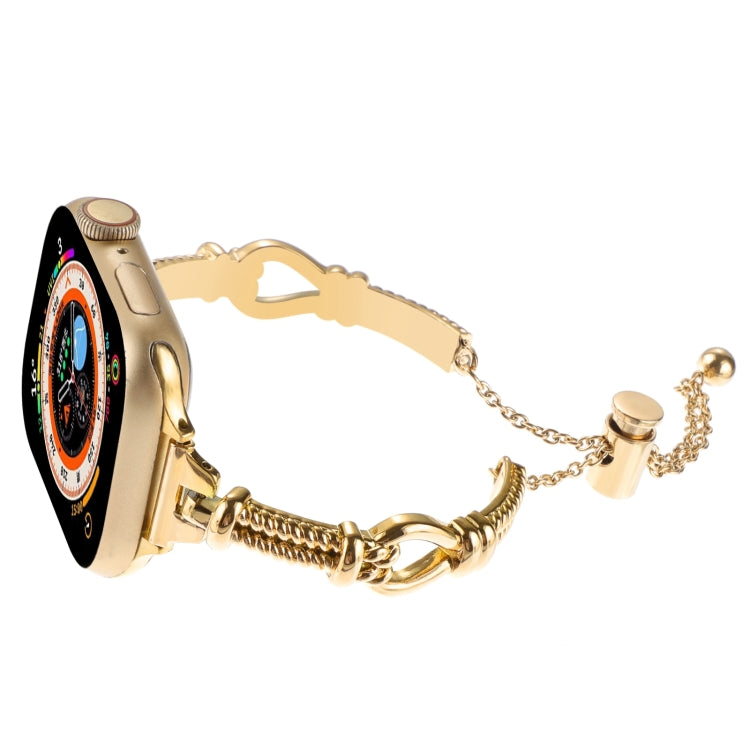 For Apple Watch 38mm Twist Metal Bracelet Chain Watch Band(Gold)