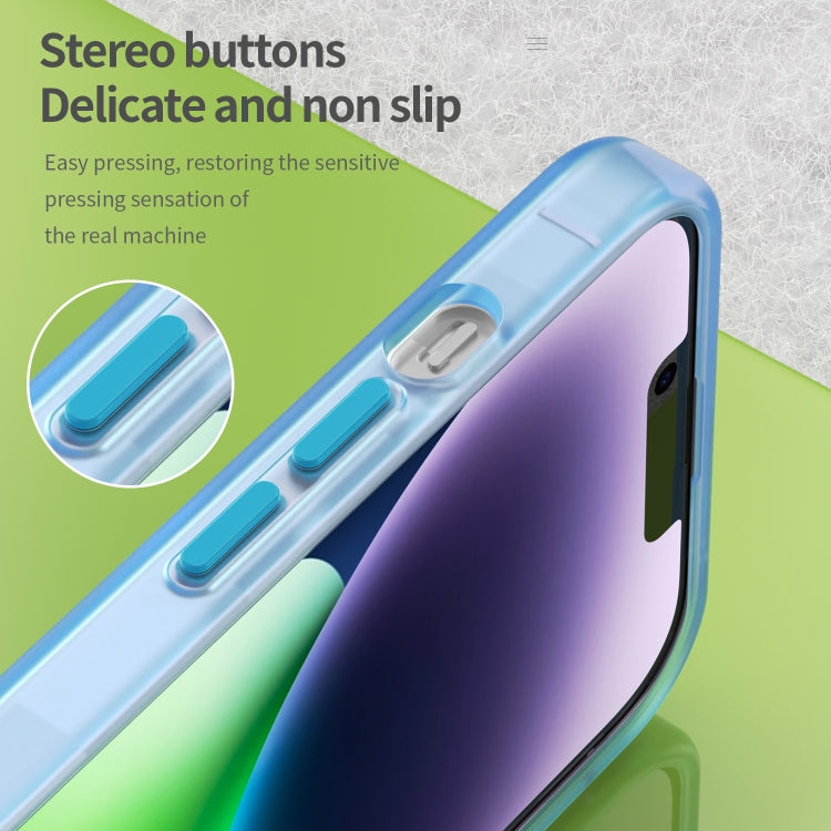For iPhone 15 MagSafe Frosted Translucent TPU + PC Full Coverage Phone Case(Blue)