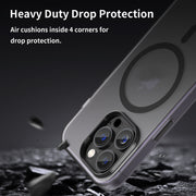 For iPhone 15 Pro MagSafe Frosted Translucent TPU + PC Full Coverage Phone Case(Black)