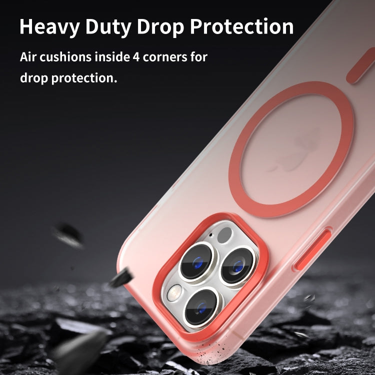 For iPhone 15 Pro MagSafe Frosted Translucent TPU + PC Full Coverage Phone Case(Red)