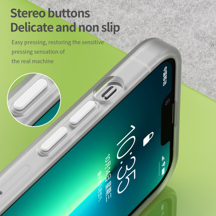 For iPhone 13 Pro MagSafe Frosted Translucent TPU + PC Full Coverage Phone Case(White)