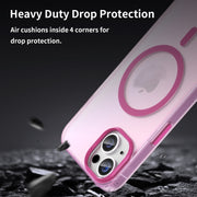 For iPhone 16 MagSafe Frosted Translucent TPU + PC Full Coverage Phone Case(Pink)