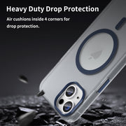 For iPhone 16 Plus MagSafe Frosted Translucent TPU + PC Full Coverage Phone Case(Dark Blue)