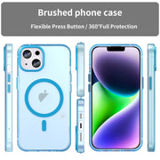 For iPhone 16 Plus MagSafe Frosted Translucent TPU + PC Full Coverage Phone Case(Blue)