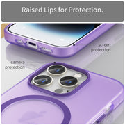 For iPhone 16 Pro MagSafe Frosted Translucent TPU + PC Full Coverage Phone Case(Dark Purple)