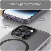 For iPhone 16 Pro Max MagSafe Frosted Translucent TPU + PC Full Coverage Phone Case(Black)