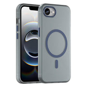 For iPhone 16e MagSafe Frosted Translucent TPU + PC Full Coverage Phone Case(Dark Blue)
