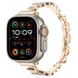 For Apple Watch Ultra 49mm Leopard Rhinestones Metal Chain Watch Band(Gold) - Watch Bands by PMC TechLife | Online Shopping South Africa | PMC TechLife