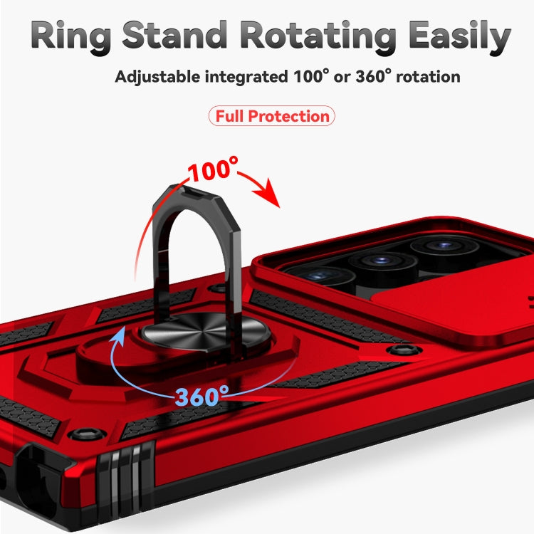 For Samsung Galaxy S24 Ultra 5G Sliding Camshield Holder Phone Case(Red)