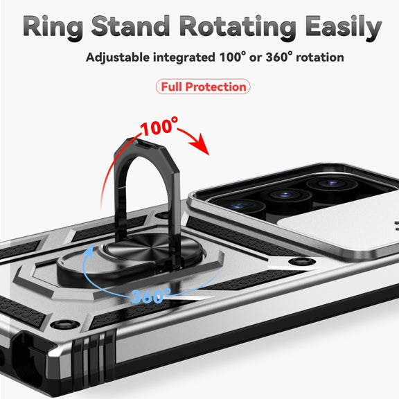 For Samsung Galaxy S24 Ultra 5G Sliding Camshield Holder Phone Case(Silver)