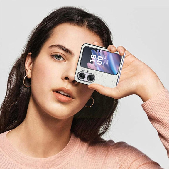 For OPPO Find N2 Flip V-shaped Folding Phone Case(White)