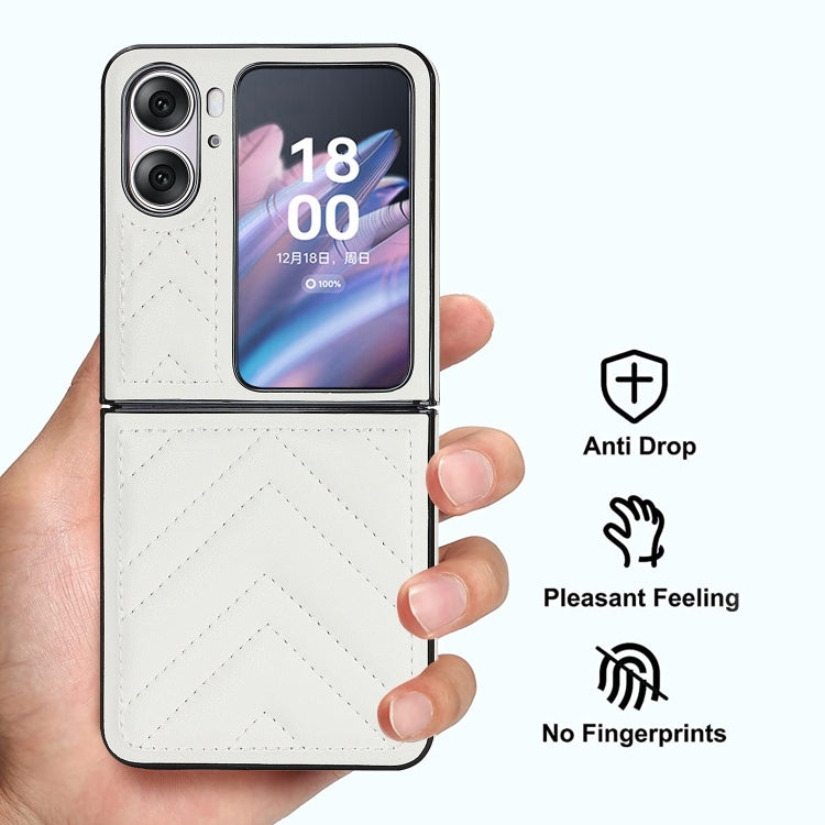 For OPPO Find N2 Flip V-shaped Folding Phone Case(White)