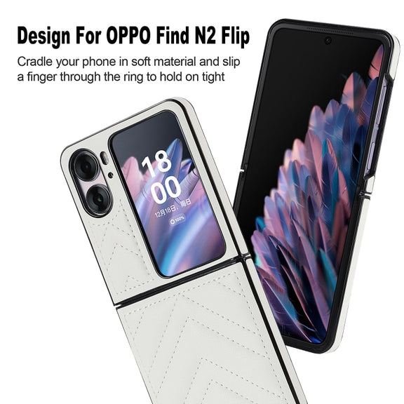 For OPPO Find N2 Flip V-shaped Folding Phone Case(White)